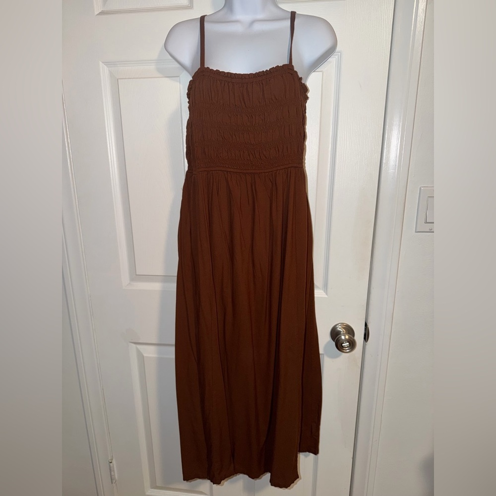 Old Navy Chocolate Brown Smocked Dress